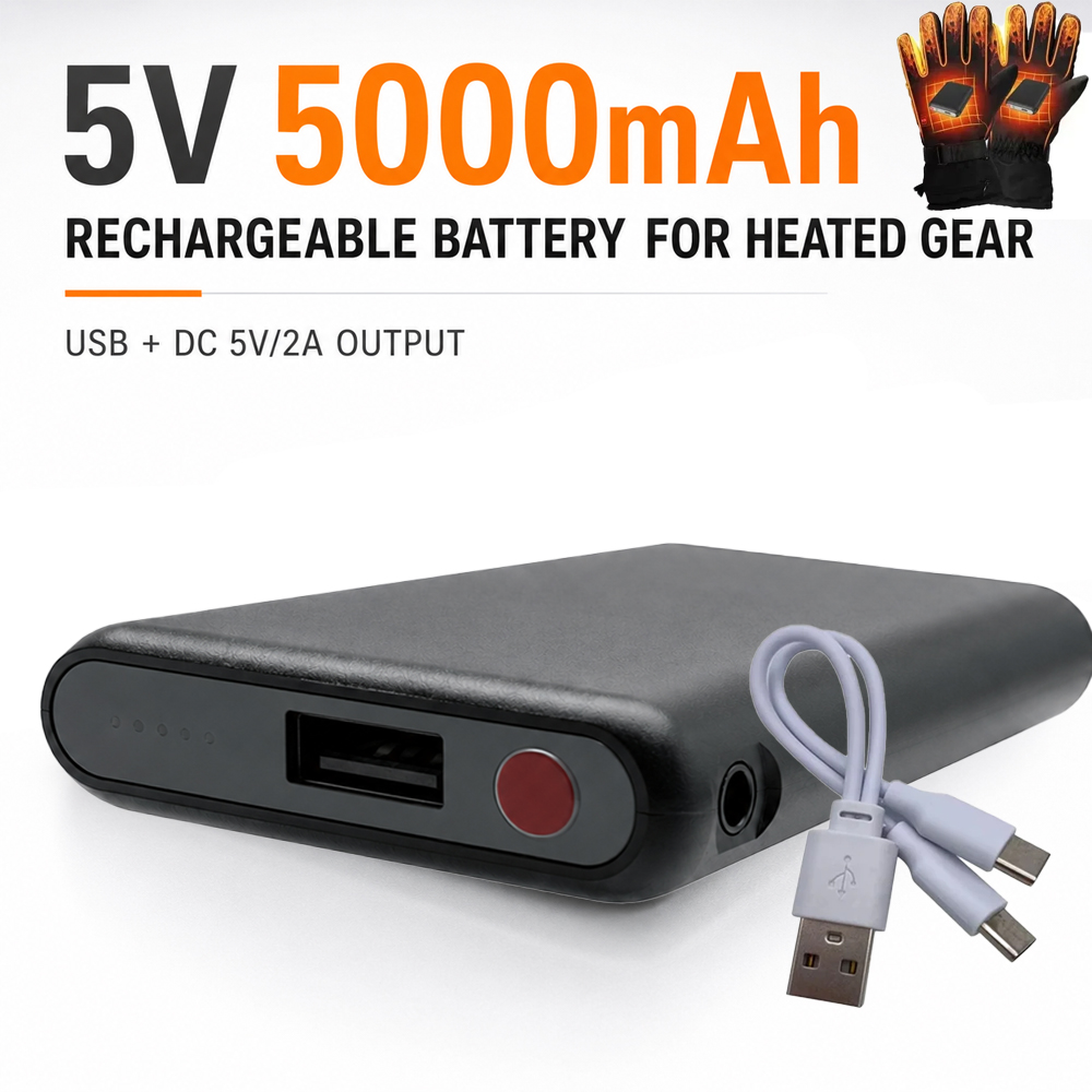 Heated Vest Battery - Guantes calefactables de 5V y 5000mAh,