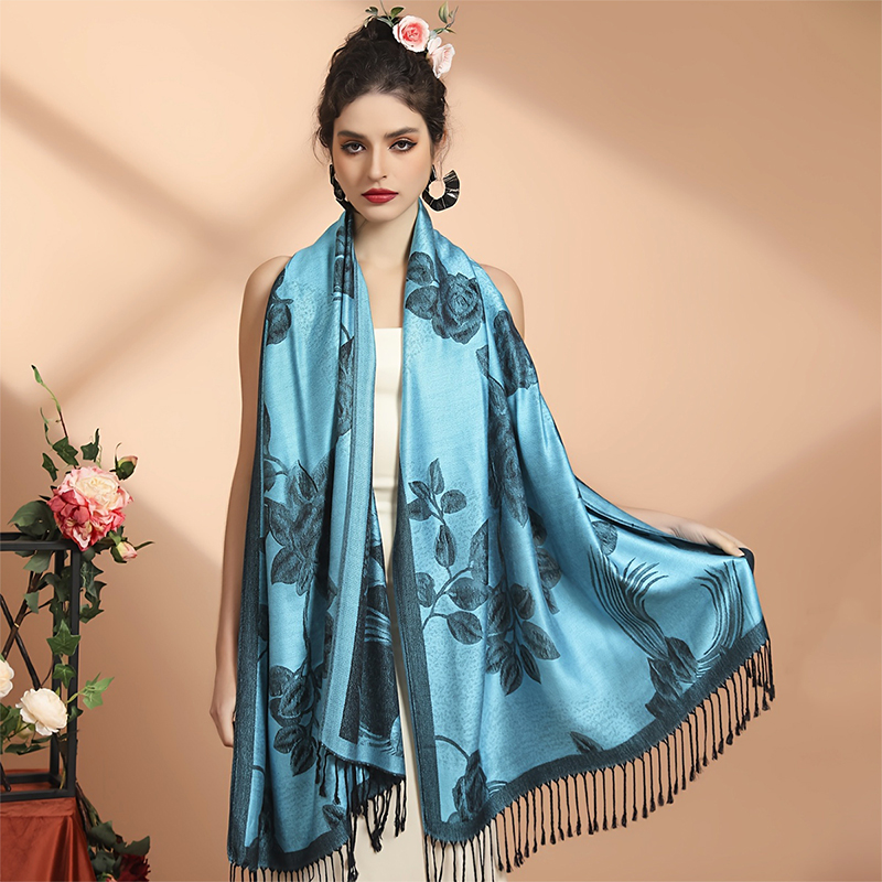 Cashmere Pashmina Wrap - Pashmina gruesa con borlas para mujer,