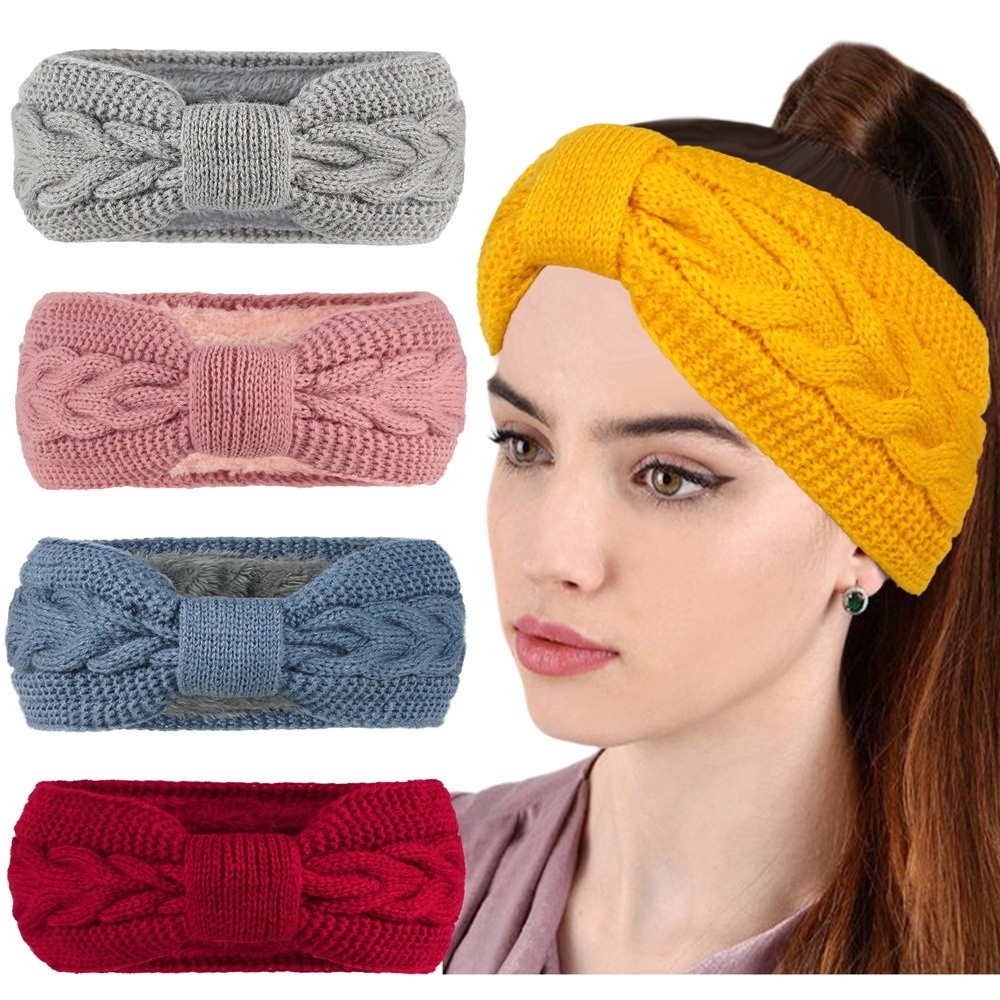 Winter Headband Fleece - Diademas tejidas de invierno para mujer,