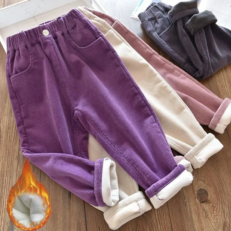 Corduroy Pant Warm - Pantalones de pana para niñas, pantalones
