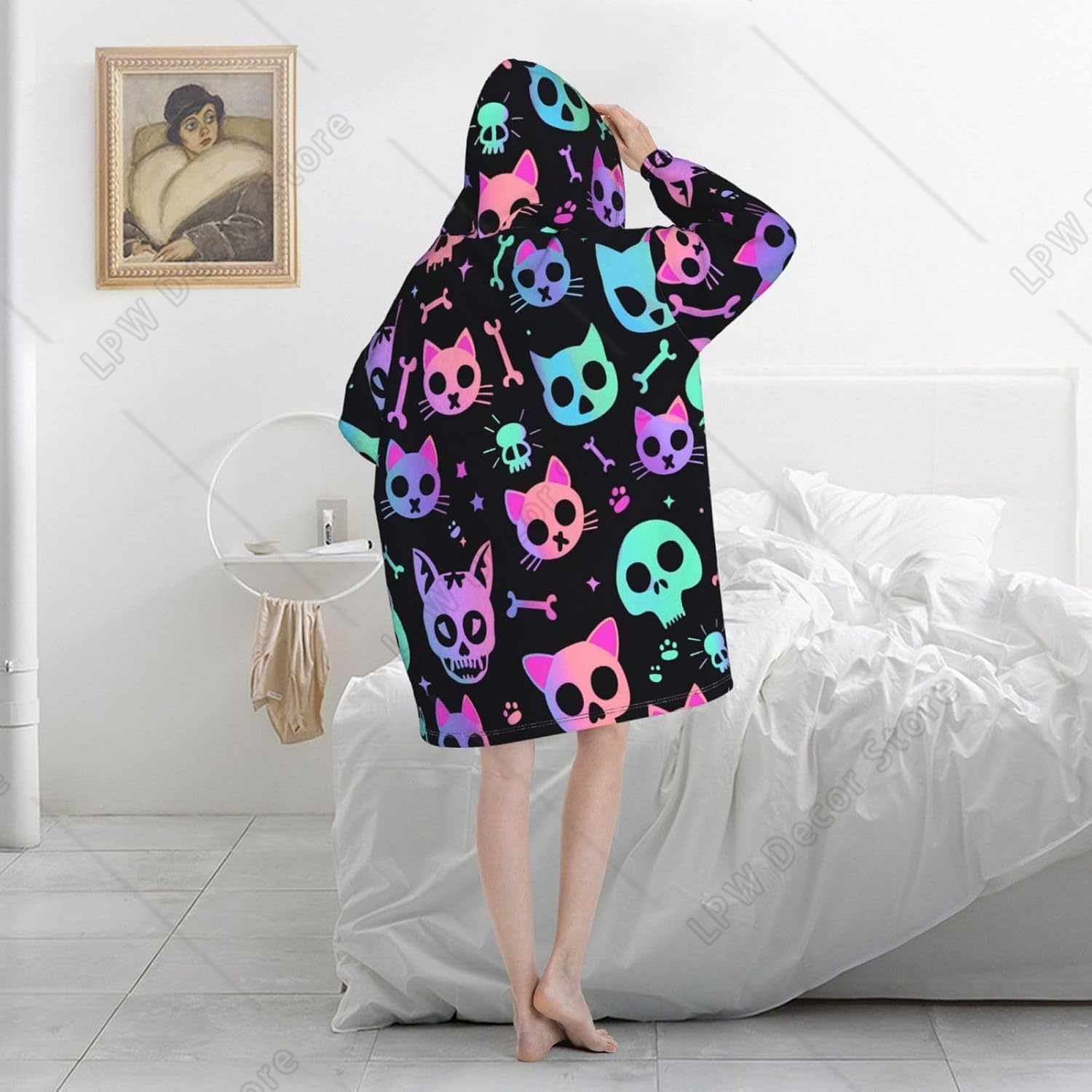 Manta con Capucha de Calaveras - Sherpa Hoodie Fleece reseña y precio