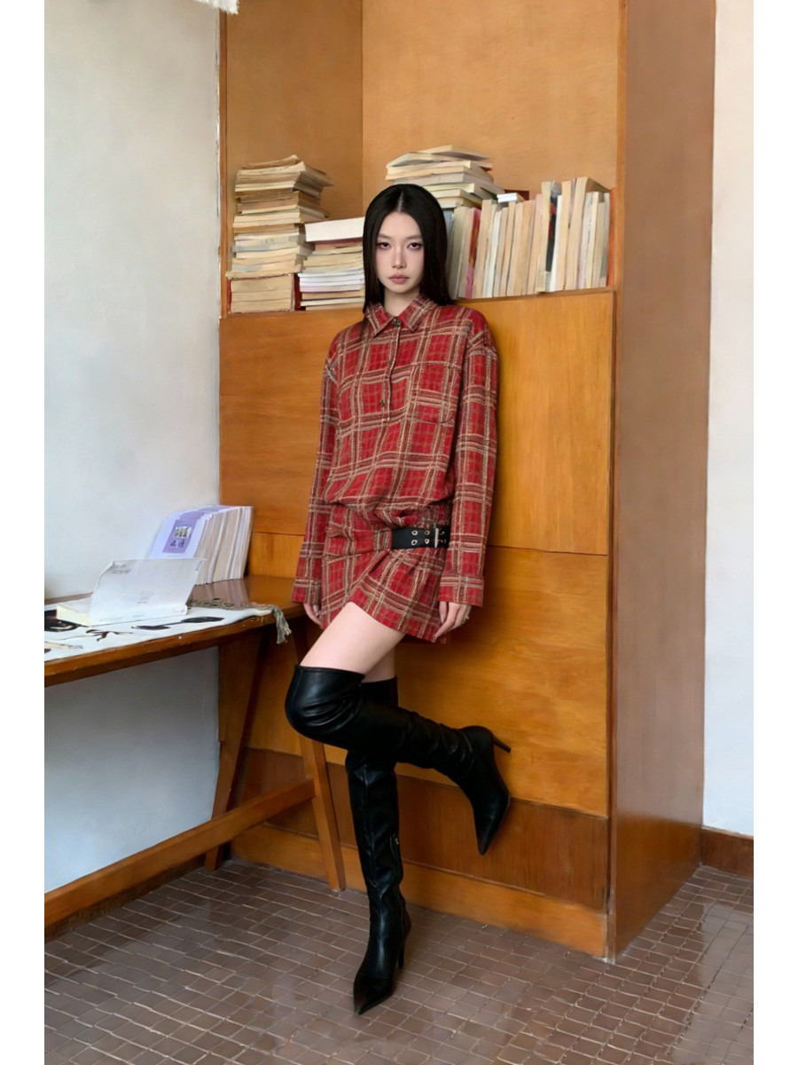 Vestido camisero de franela a  - Flannel Shirt Lined reseña y precio