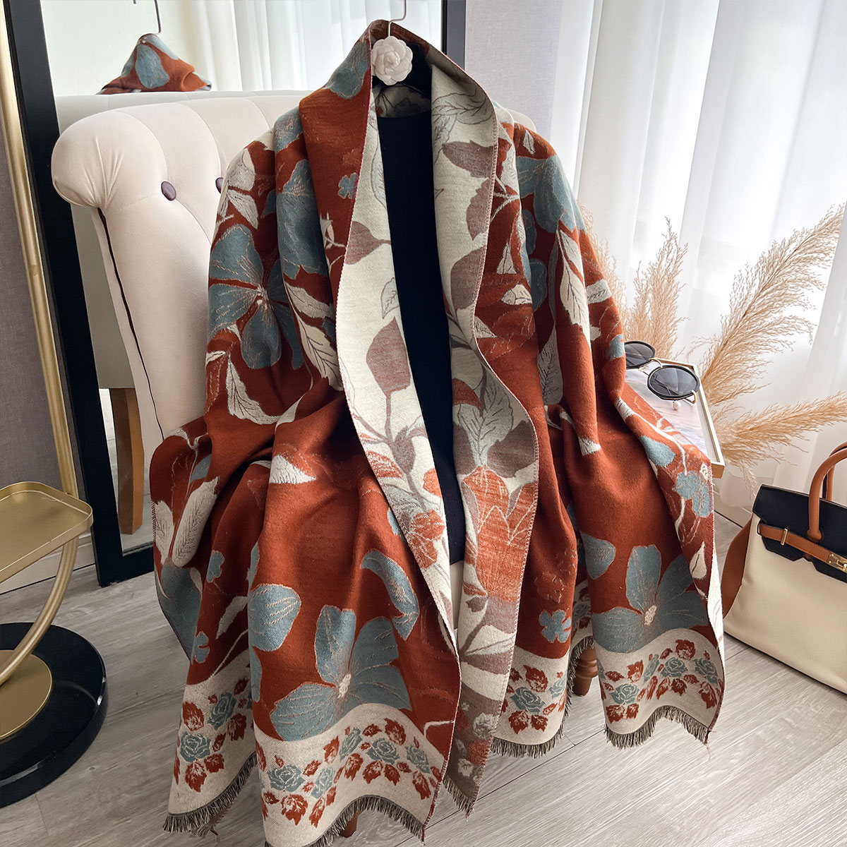 Bufandas gruesas de lujo de Ca - Cashmere Pashmina Wrap reseña y precio