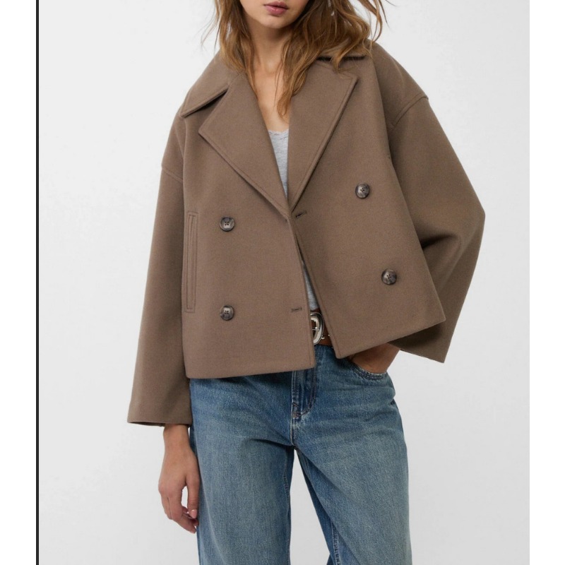 Abrigo Corto de Lana para Muje - Wool Coat Peacoat reseña y precio