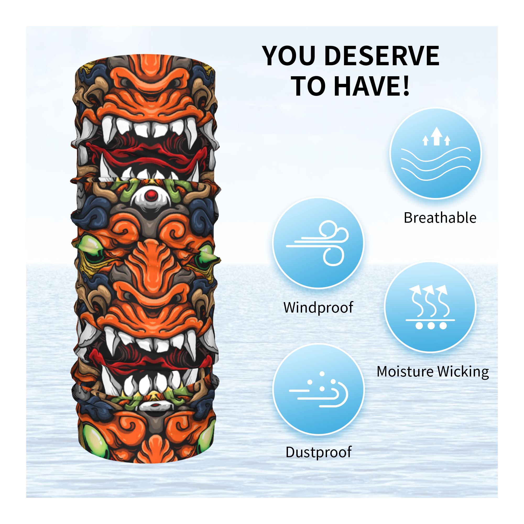 Personalizado Samurai Demon On - Neck Gaiter Fleece reseña y precio